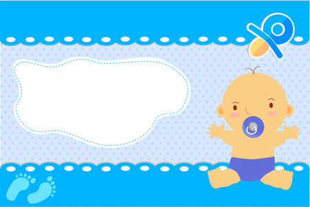 Baby Boy Greeting Card white abstract shape to add your textのイラスト素材