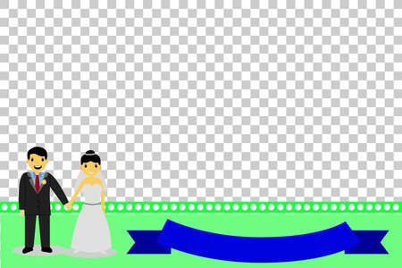 Greeting Card - Happy Wedding, at transparent effect backgroundのイラスト素材