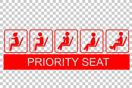 Sign of Priority Seat, at Transparent Effect Backgroundの写真素材