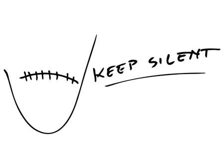 Hand Draw Sketch - Keep Silent and Secret Signのイラスト素材