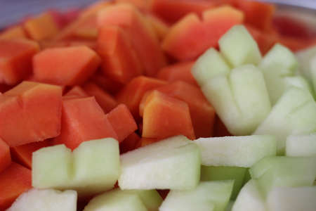 Papaya and melonの写真素材