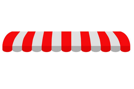 Canopy, Red and White, Isolated on Whiteの写真素材