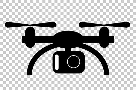 Silhouette of Drone at Transparent Effect Backgroundの写真素材