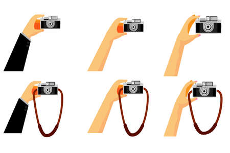 Hand, Holding Vintage Cameraの写真素材