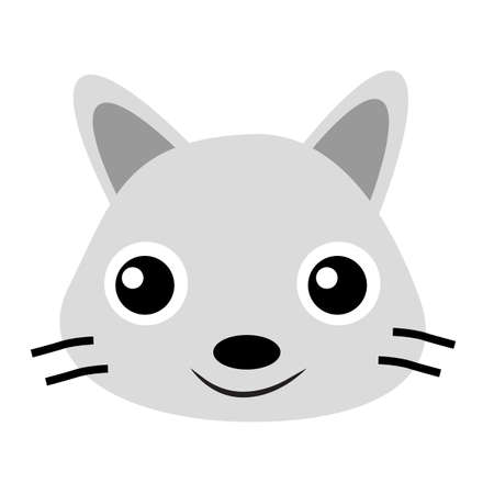 Funny Cat Face, Isolated on Whiteの写真素材