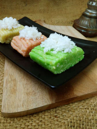 Getuk, Indonesia Traditional Snack Food, made from Steamed Cassava and grated coconut for Toppingの写真素材