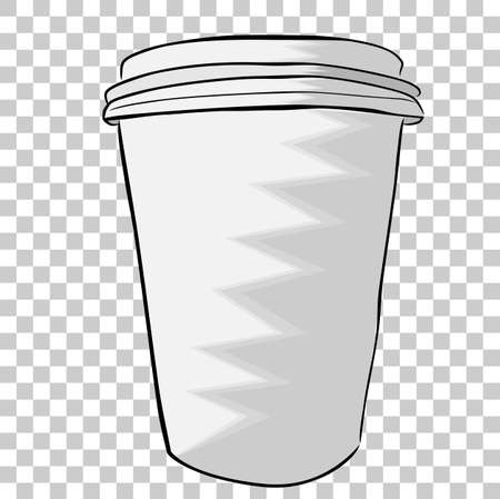 Doodle White Plastic Glass, at Transparent Effect Backgroundの写真素材