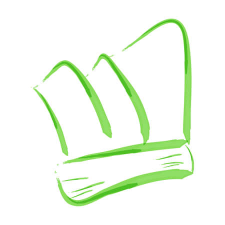 Sketch of Green Watercolor Chef Hatの写真素材