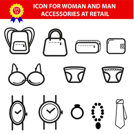 Iconic Accessories Man and Woman for retail selling areaの写真素材