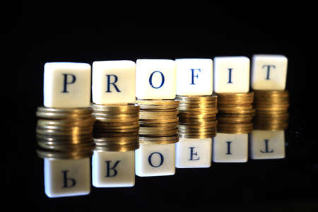 Stack of Golden Rupiah, Indonesia Coin, Illustration for Flat Profitの写真素材