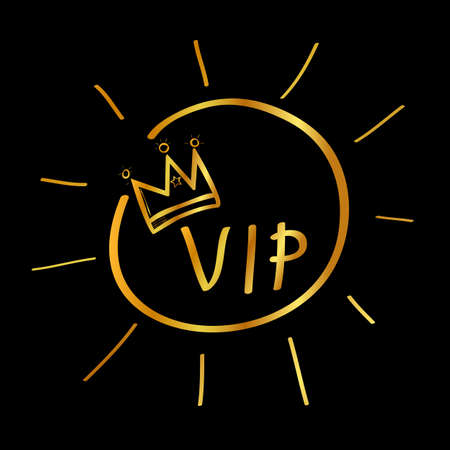 Golden Doodle Sign VIP, at black backgroundの写真素材