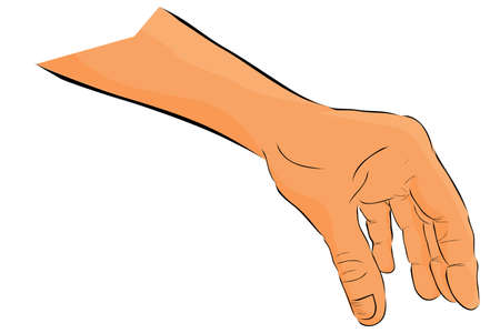 flat color simple sketch of hand pick or grab somethingの写真素材