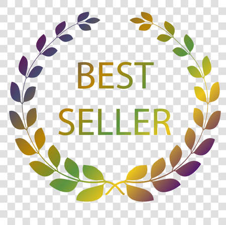 Vector various color Laurel Sign - Best Seller, at transparent effect backgroundの写真素材
