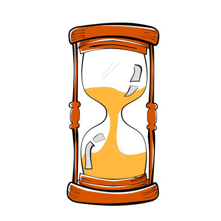 Vector Hand Draw Sketch of Glass Hour, isolated on white

