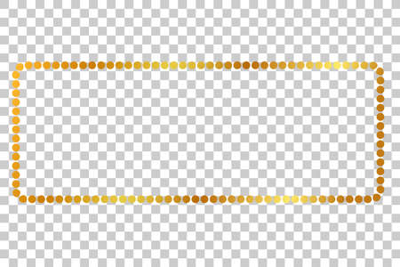 Rectangle Golden dot Frame, for certificate, placard, backdrop, and other, at transparent effect backgroundの写真素材
