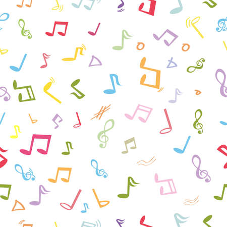 Vector Seamless Pastel Color Pattern, Music Note for Background, Wrapping Paper, Banner etc&#xA;の写真素材