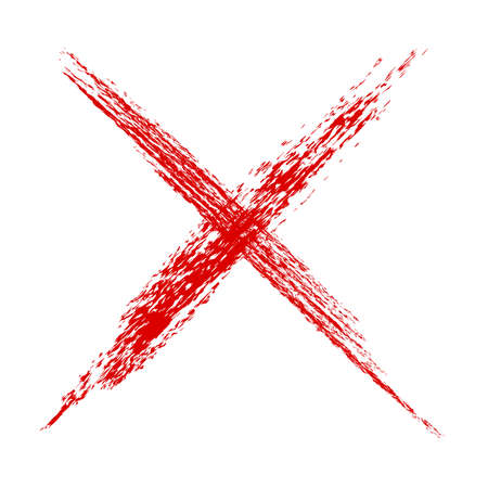 Vector hand draw sketch, Red crayon effect, false
