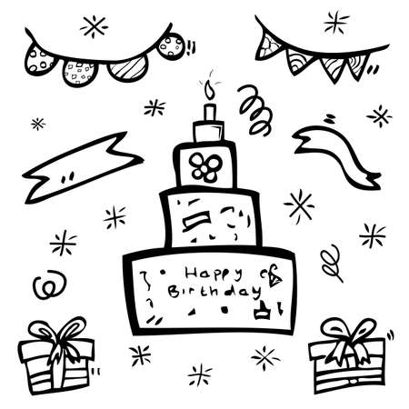 Vector Simple Outline Sketch, Birthday item
の写真素材