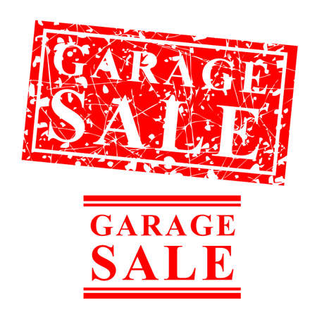 Vector Garage Sale, 2 style Scratch Red Rubber Stampの写真素材