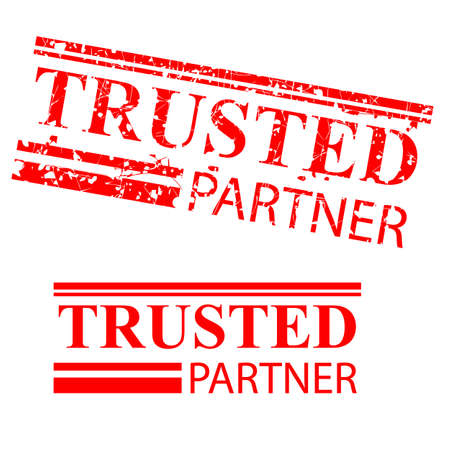Vector Trusted Partner, 2 style streak red rubber stamp, isolated on white&#xA;&#xA;の写真素材
