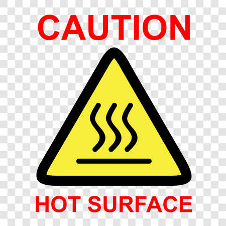 Vector sign, Caution hot surface at transparent effect background &#xA;の写真素材