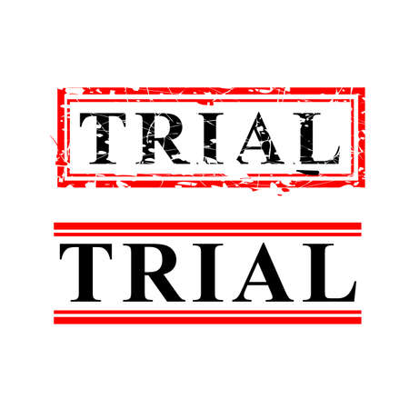 Vector, Black and Red Rubber Stamp, Trial, isolated on white&#xA;の写真素材