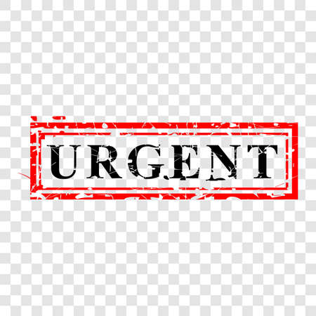 Vector Red and Black Rubber Stamp, urgent, at transparent effect background&#xA;の写真素材