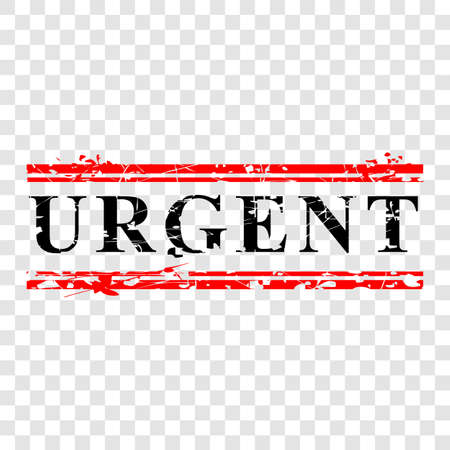 Vector Red and Black Rubber Stamp, urgent, at transparent effect background&#xA;の写真素材