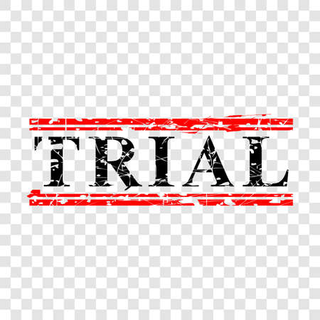 Vector, Black and Red Rubber Stamp, Trial, at transparent effect background&#xA;の写真素材