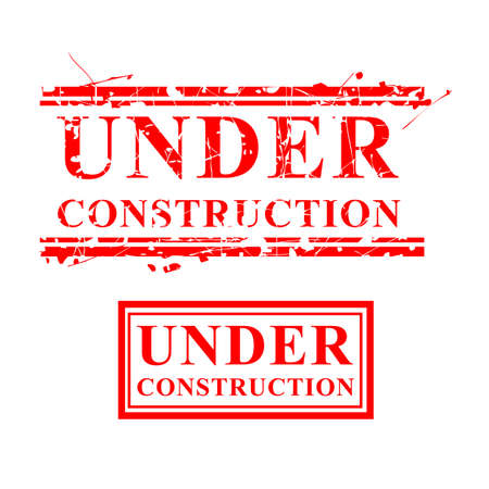 Vector Corrosive 2 style red rubber stamp, Under Construction, Isolated on White&#xA;の写真素材