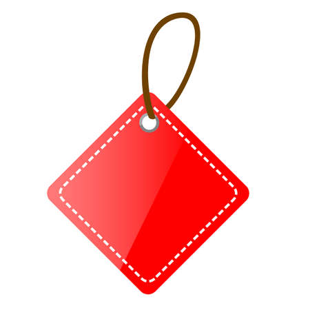 Red Shining Square Blank Tag with isolated on white&#xA;の写真素材