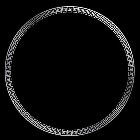 Vector Silver Circle Frame for Certificate, Placard Go or other Element Design Related, at Black&#xA;の写真素材