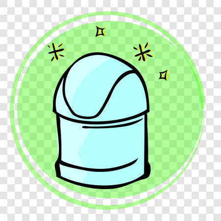 Vector Light Blue Hand Draw Sketch of sparkling Closed Clean and tidy trash bin, with green abstract wave at transparent effect background&#xA;の写真素材