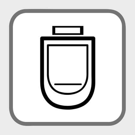 Vector, Outline Icon Stye of urinoir, public restroom, at gray background&#xA;の写真素材