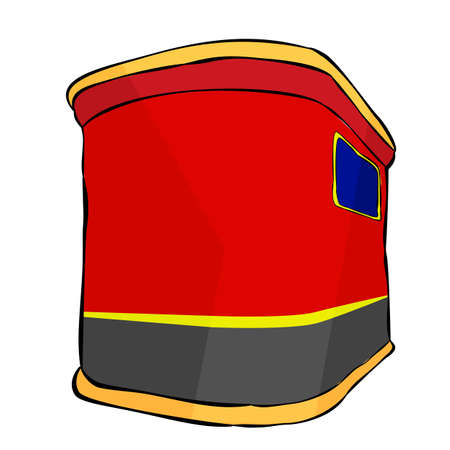 Vector Low Angle Perspective Rectangle Can Red Yellow and Gray hand draw sketch of top view closed corned beef can, isolated on white&#xA;の写真素材