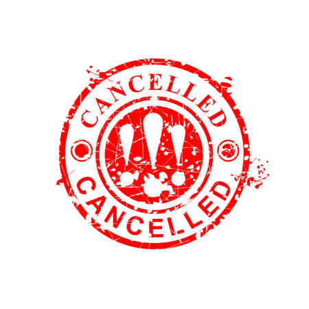 Vector Circle Grunge Red Rubber Stamp, Cancelled, Isolated on white
の写真素材