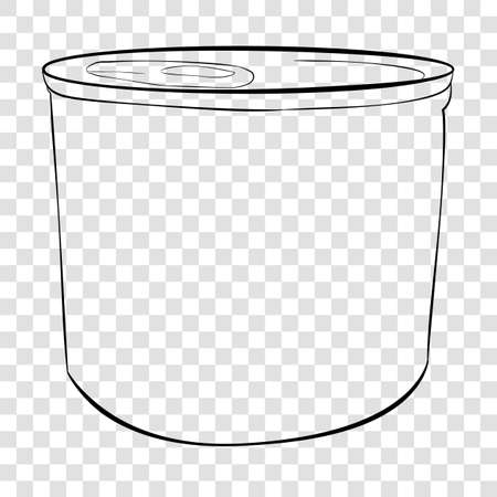 Vector, hand draw sketch of Blank Cylinder corned beef can, isolated on white&#xA;のイラスト素材