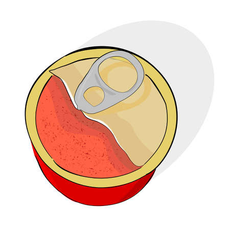 Vector, hand draw sketch of Blank Cylinder corned beef can, isolated on white&#xA;のイラスト素材