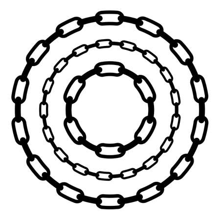 Vector Circle Frame from Black Chain for Your Element Design, Isolated on White 
の写真素材