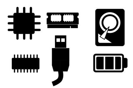 Vector Silhouette Icon Computer Hardware Symbol&#xA;のイラスト素材