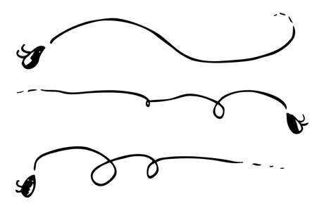 Vector Hand Draw Sketch, 3 Fly, insect&#xA;のイラスト素材