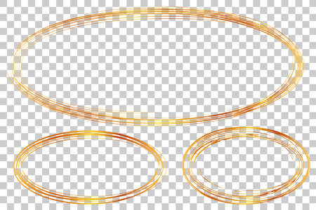 3 Hand Draw Sketch Golden Circle Frame from Multiple Black thic market for your element design, transparent Effect Background&#xA;のイラスト素材