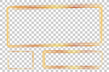 3 Hand Draw Sketch Golden Rectangle Frame from Multiple for your element design, at transparent effect background&#xA;のイラスト素材