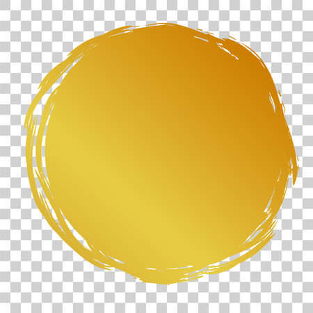 Hand Draw streak Sketch Golden Circle Frame for your element design, transparent Effect Backgroundのイラスト素材