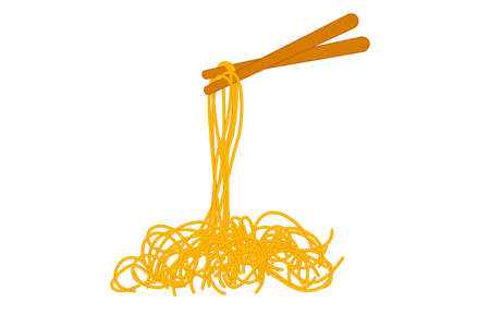 Vector Hand Draw Sketch, Noodle and Chopstick &#xA;のイラスト素材