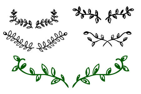 Vector Black Hand Draw Sketch Laurel Wreath
のイラスト素材