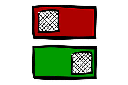 Vector Doodle Hand Draw Sketch on off oval Button or Switch&#xA;のイラスト素材