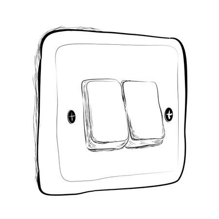 Vector Doodle Hand Draw Sketch on off Electricity Switch&#xA;のイラスト素材