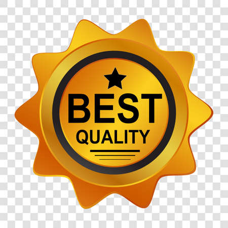 Golden Tag or Badge, Golden Quality, at transparent effect background&#xA;のイラスト素材