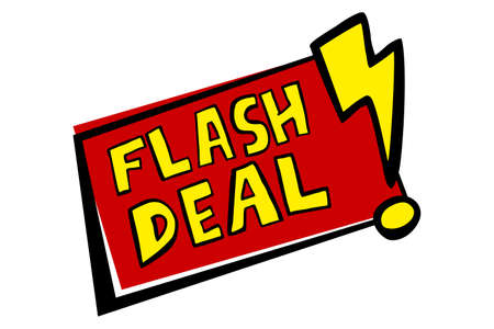 Hand Draw Sketch Announcement, Flash Sale, Red and Yellow Isolated on White&#xA;のイラスト素材